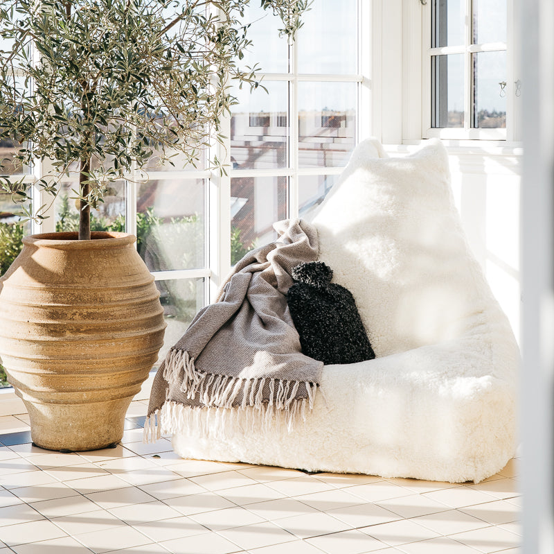 Sitzsack Stuhl aus Lammfell