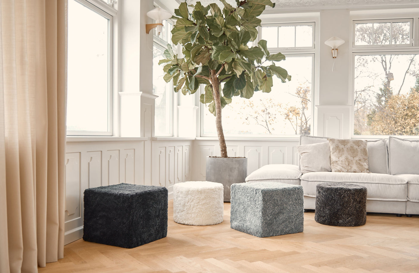 Poufs aus Lammfell