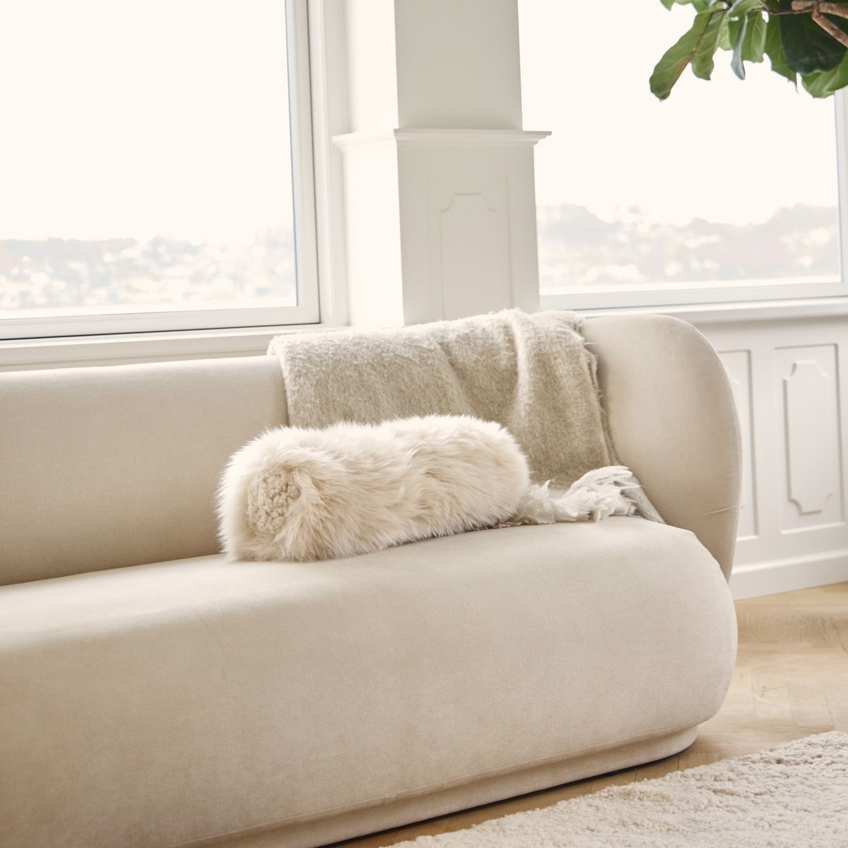 Coral Reefs Lammfellkissen | Langhaar | Neuseeland | 20x52 cm Fellkissen | Sheepskinhouse.ch