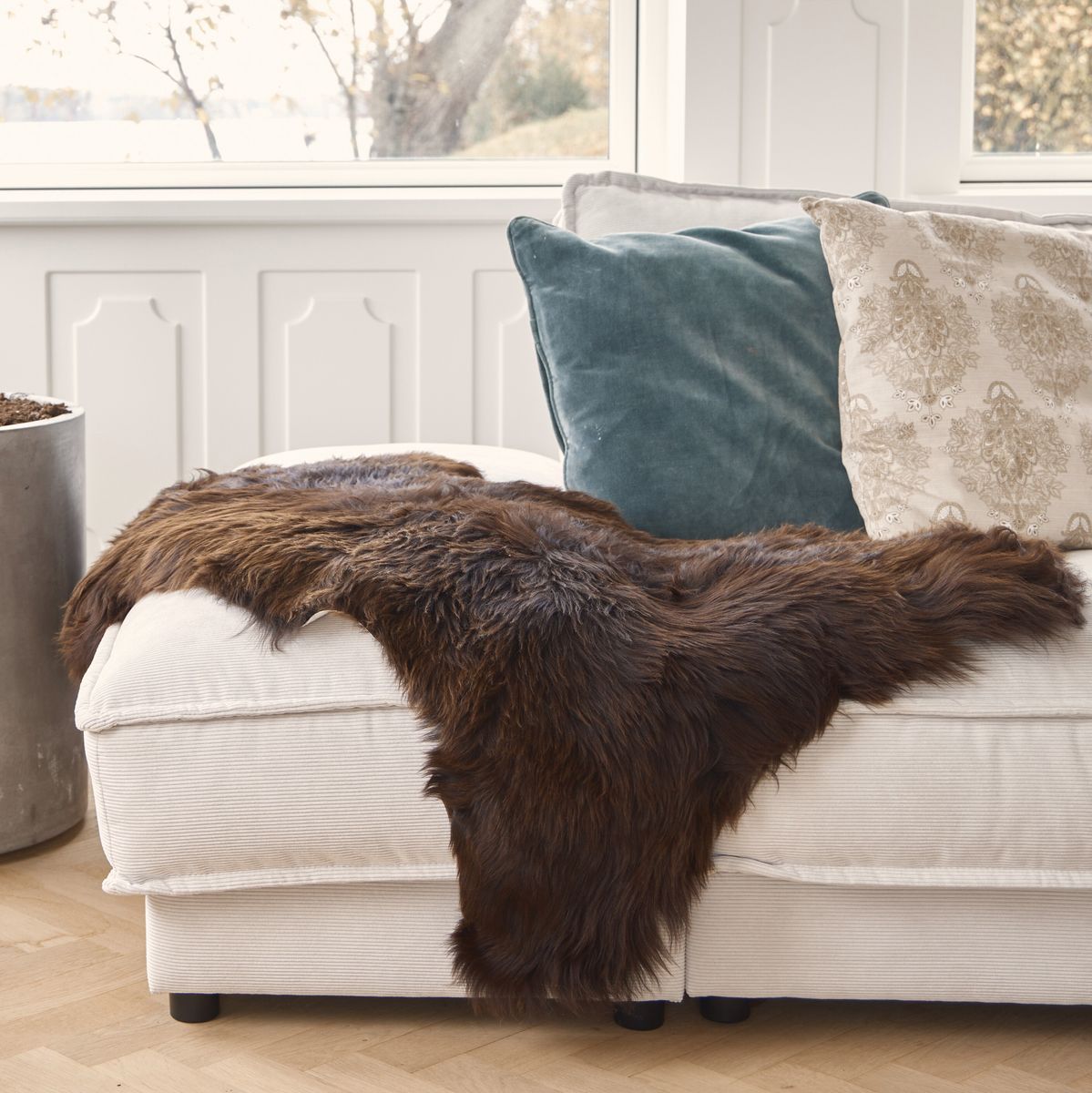Lammfell Premium | England | 120+cm Natürlich Dunkelbraun