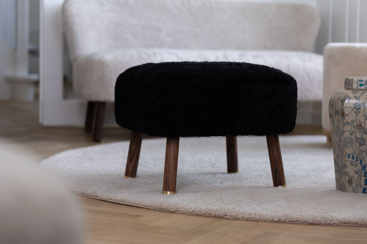 Lammfell Designerteppich | Kurzhaar | Neuseeland | D140 cm Beige