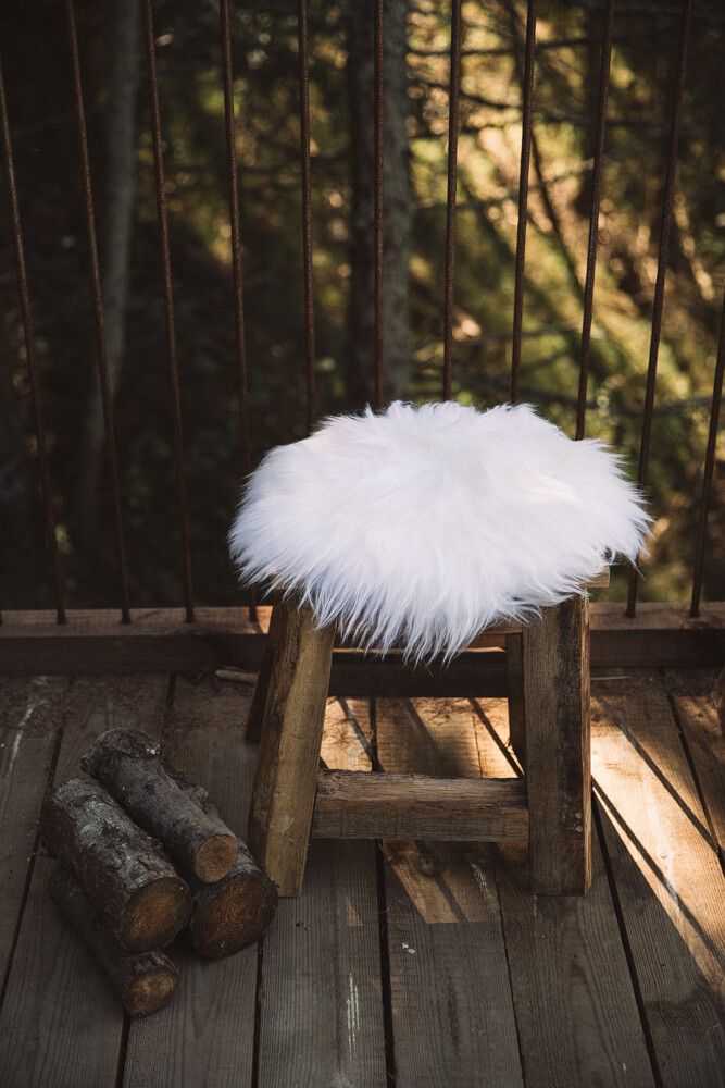 Stuhlkissen Premium | Langhaar | Neuseeland | D34 cm Sitzkissen | Sheepskinhouse.ch