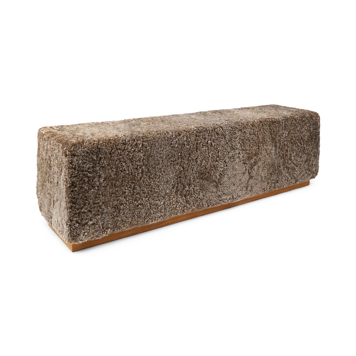 Lammfellbank Benjamin | Kurzhaar | 160x44x52 cm Taupe