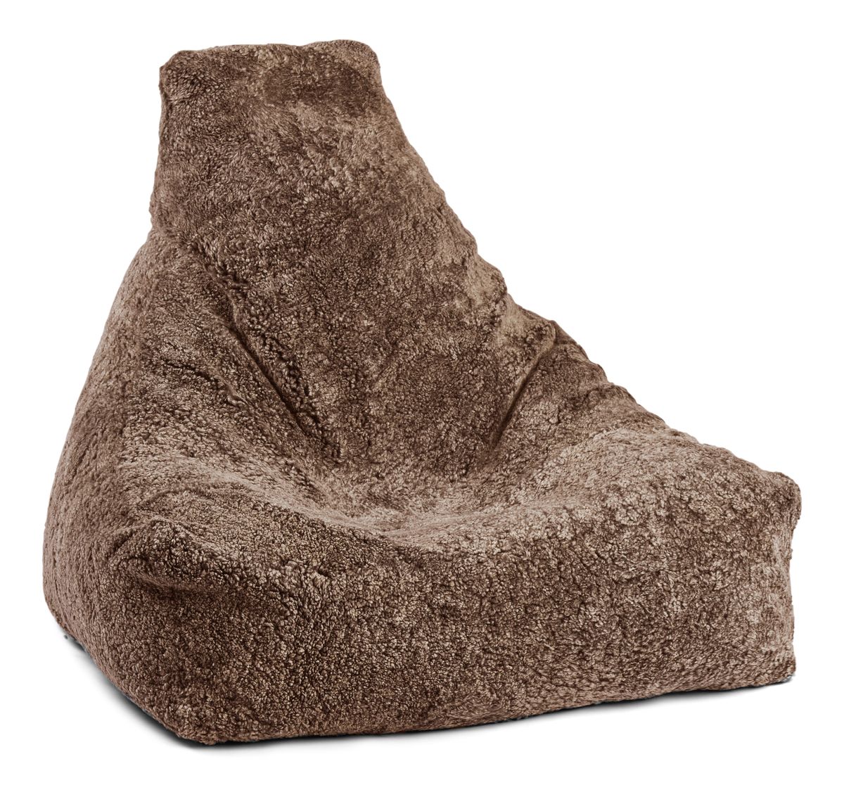 Lammfell Sitzsack Premium | Kurzhaar | Neuseeland | 100x100x80 cm Taupe