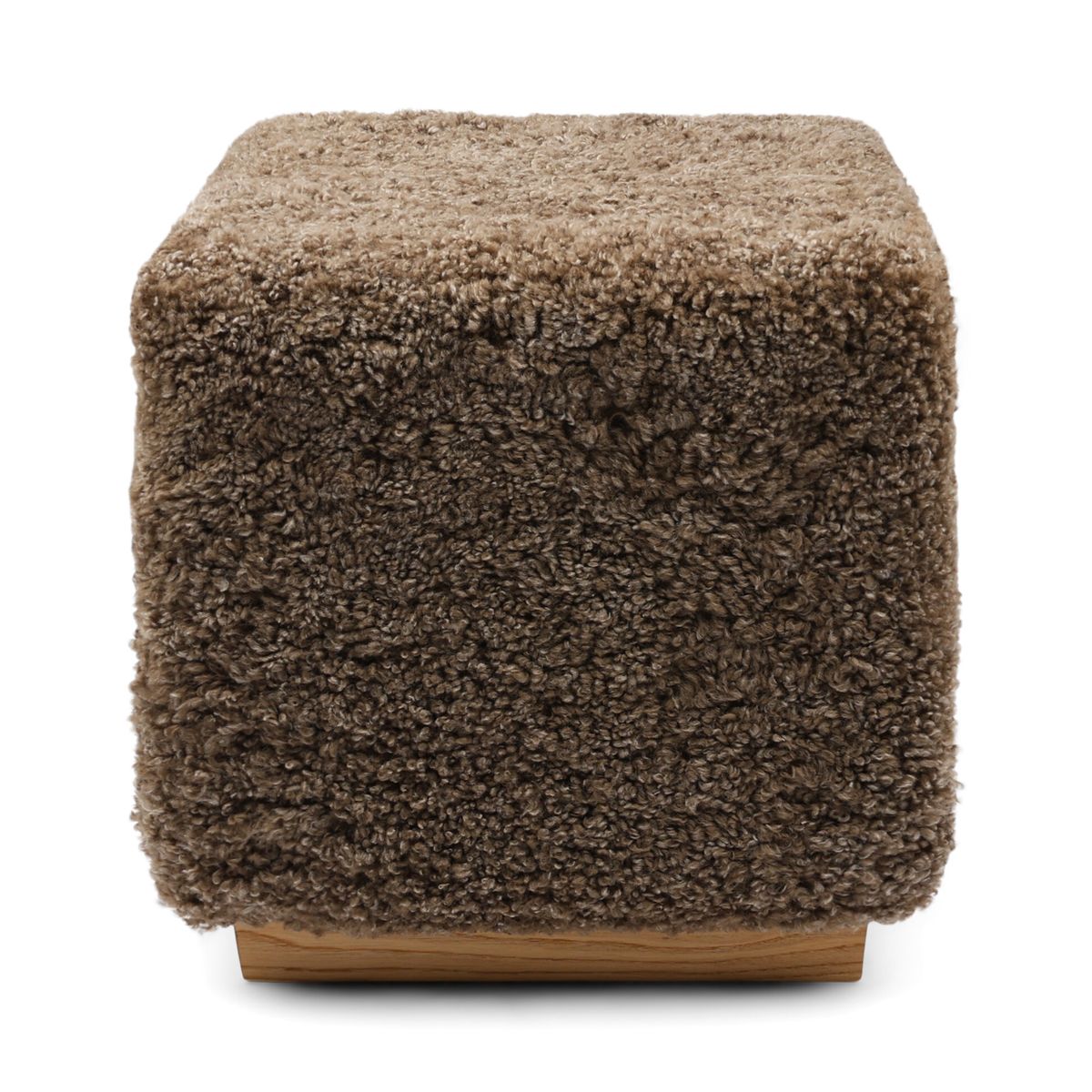 Lammfellhocker Benjamin | Kurzhaar | 46x46x47 cm Taupe