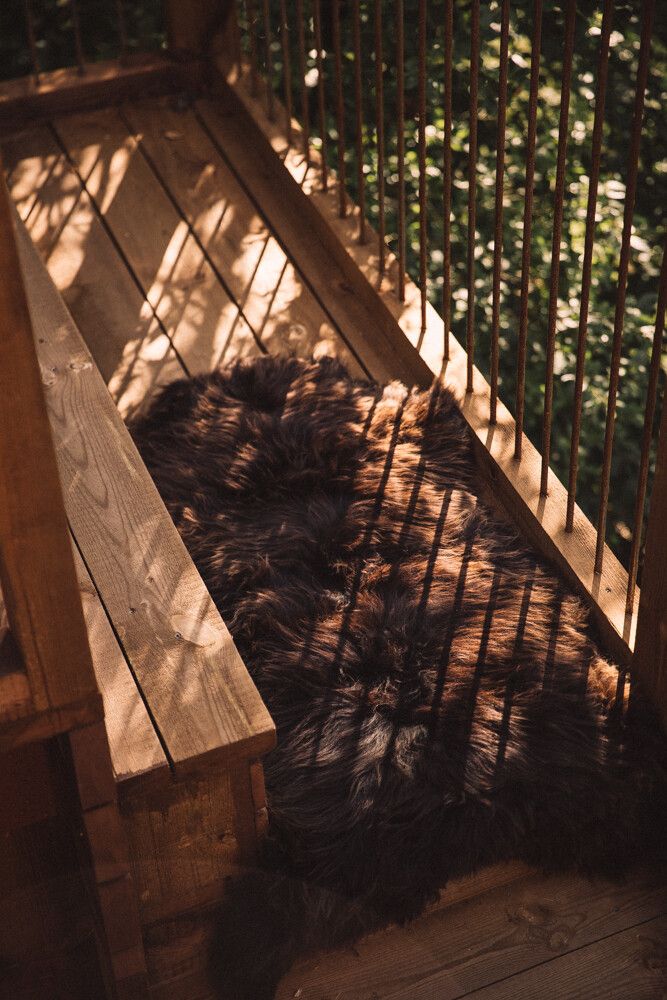 Öko-Lammfell | England | 90x60 cm Natürlich Dunkelbraun