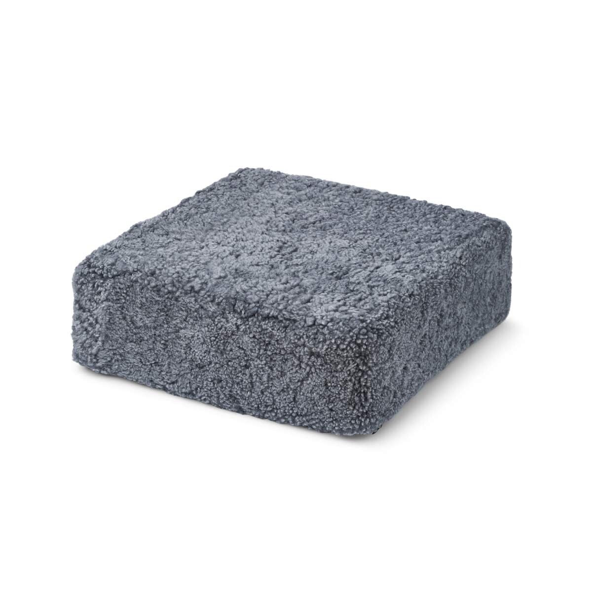 Lammfellhocker | Kurzhaar | Neuseeland | 40x40x35 cm Hellgrau