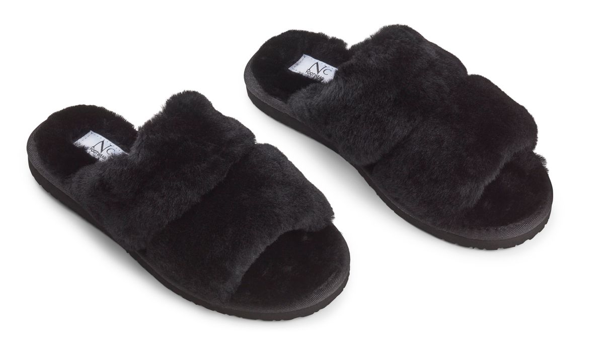Lammfell Slippers | Neuseeland | Größe 35-42 Schwarz