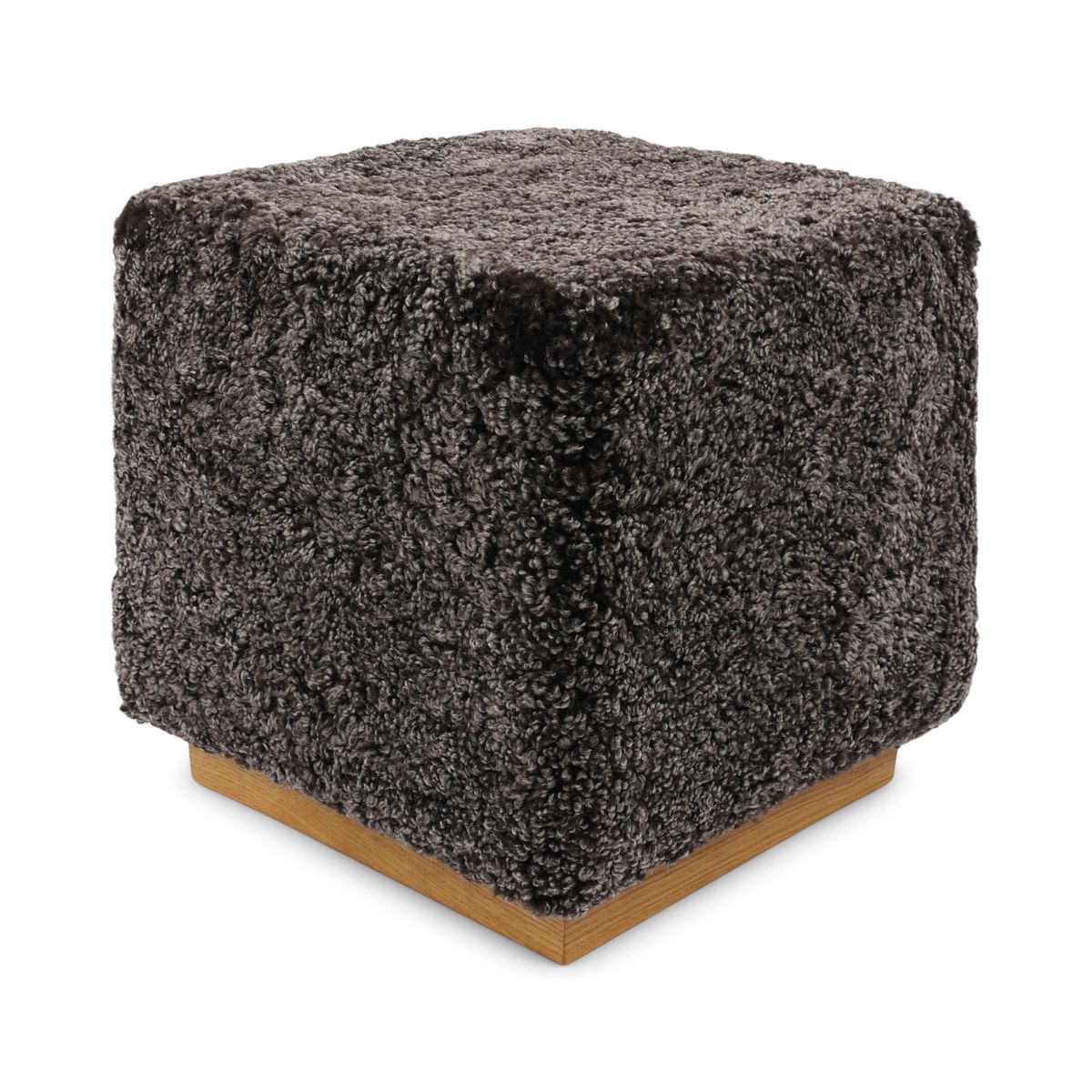 Lammfellhocker Benjamin | Kurzhaar | 46x46x47 cm Cappuccino