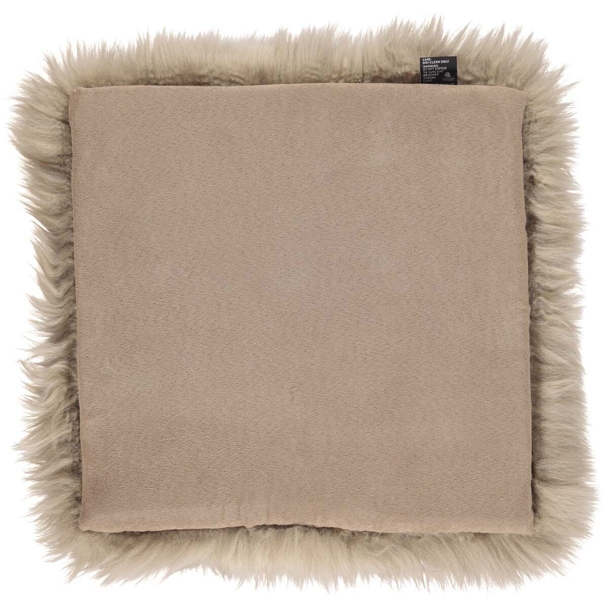 Lammfell Stuhlauflage | Langhaar | Neuseeland | 37x37 cm Taupe