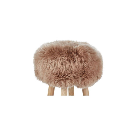 Lammfell Hockerbezug | Langhaar | Neuseeland | 35x17 cm Warm Sand