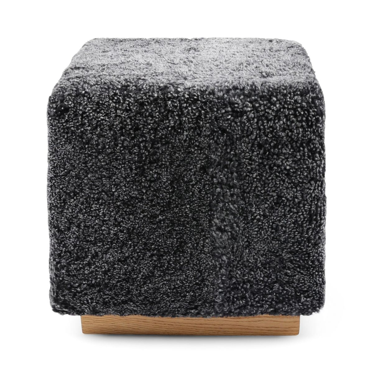 Lammfellhocker Benjamin | Kurzhaar | 46x46x47 cm Anthrazit