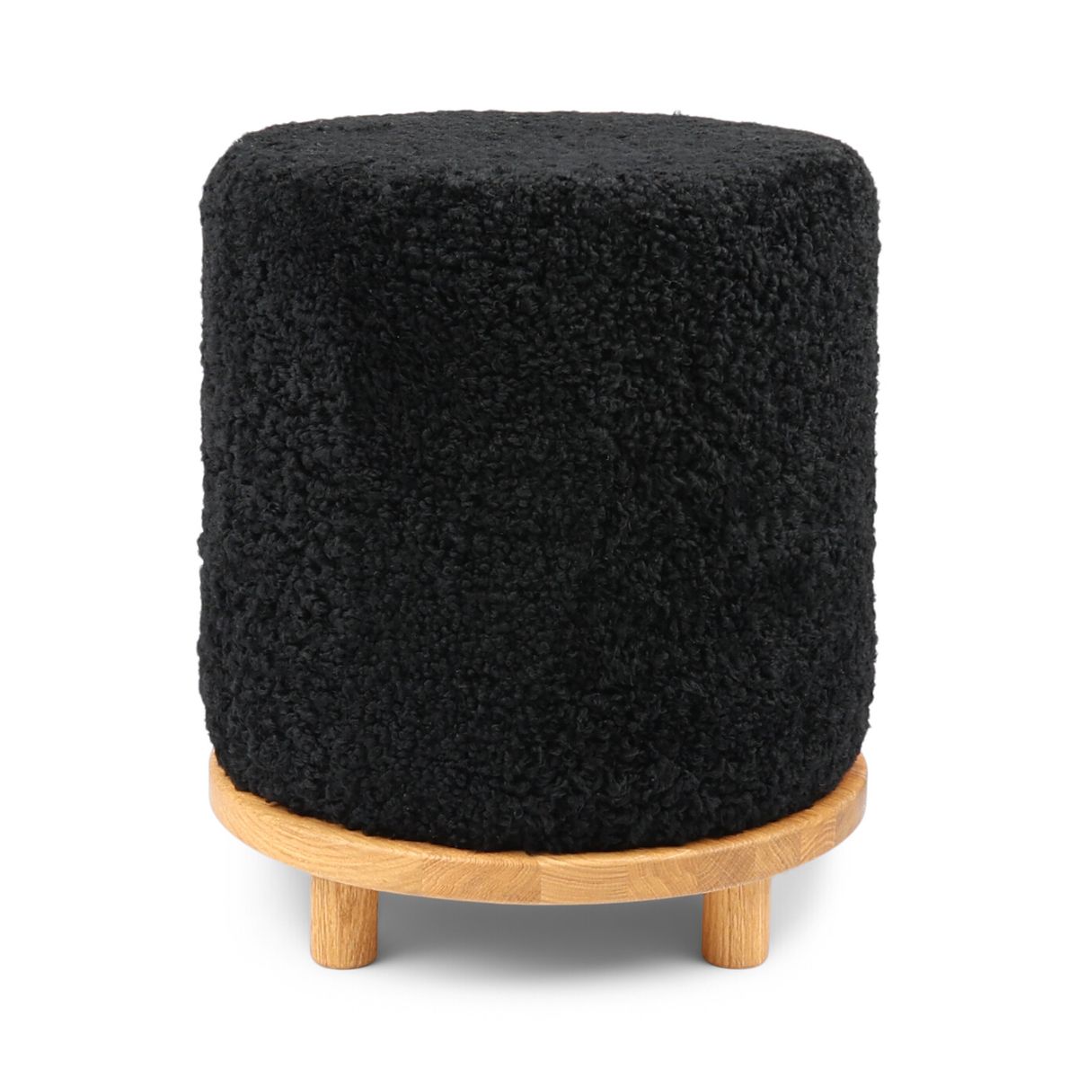 Simon Pouf | Kurzhaar | Neuseeland | D46x52 cm Schwarz