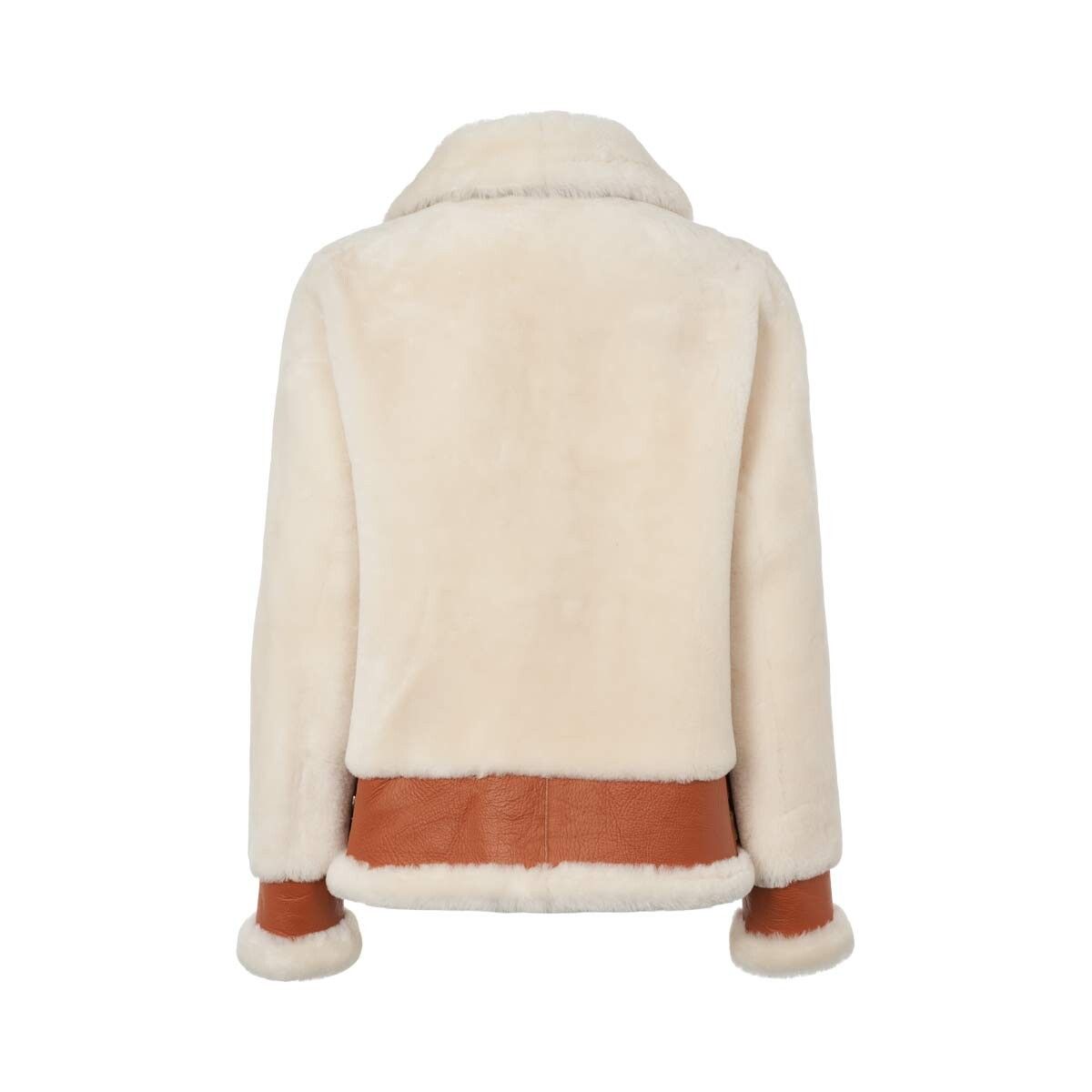 Annalon Jacke | Doubleface Lederbraun/Elfenbein