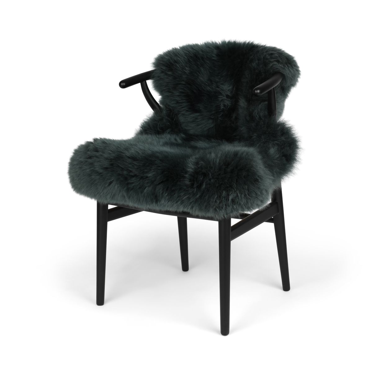 Merino Premium Lammfell | Langhaar | Neuseeland | 100x60 cm Blau/Grau