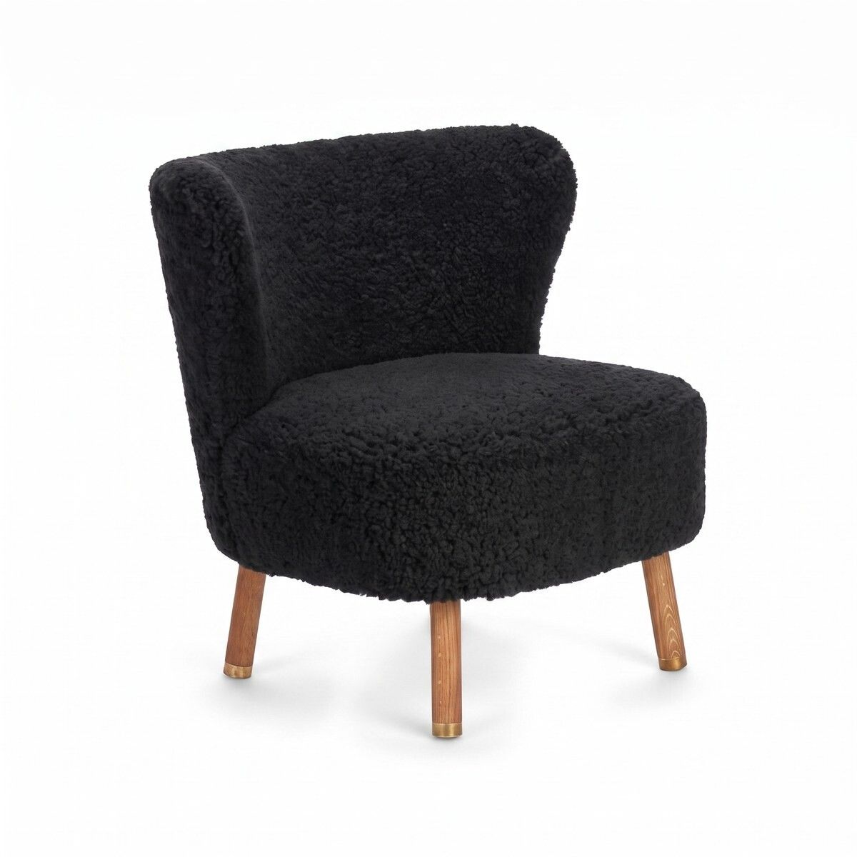 Emil Loungesessel | Premium Lammfell | Kurzhaar Schwarz