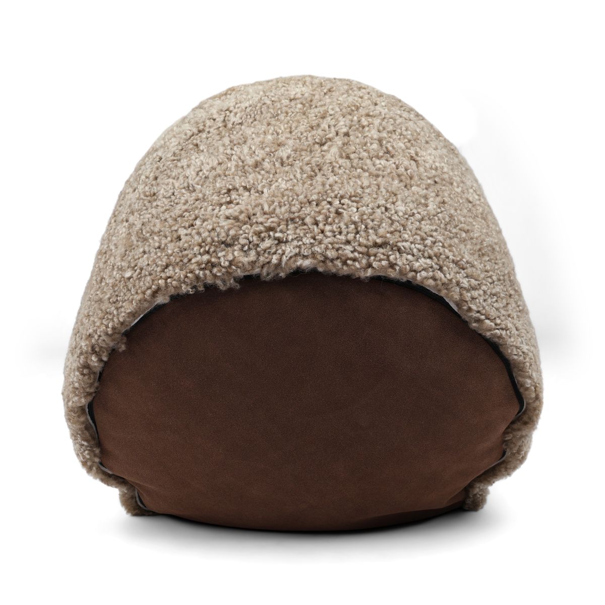 Lammfellpouf Premium | Kurzhaar | Neuseeland | D41x31 cm Sand