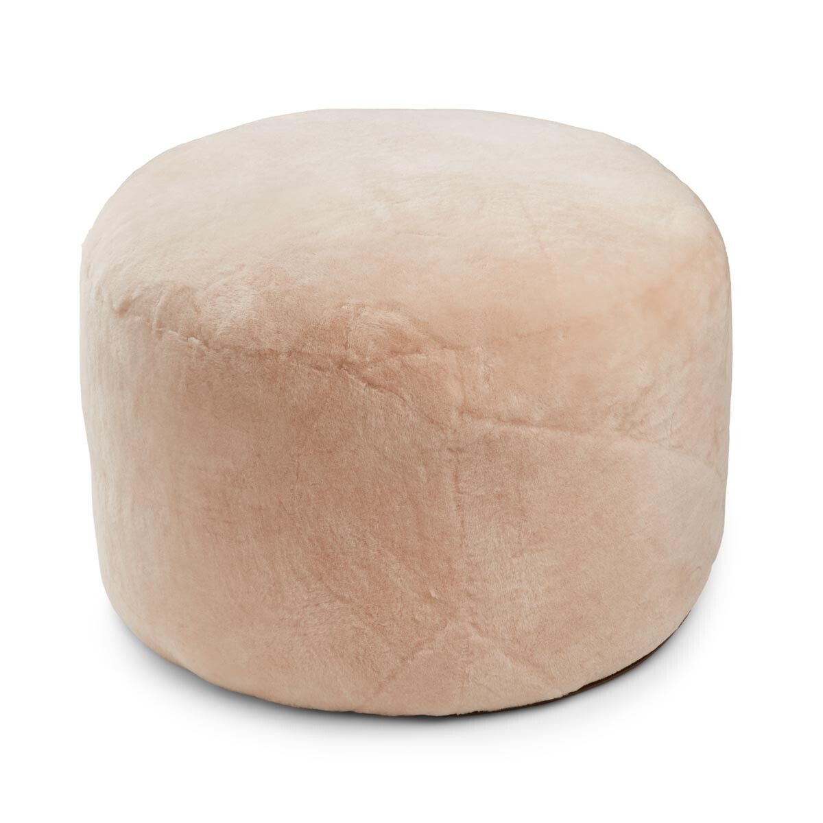 Lammfellpouf Premium | Neuseeland | Mokassin | D55x46 cm Kastanie