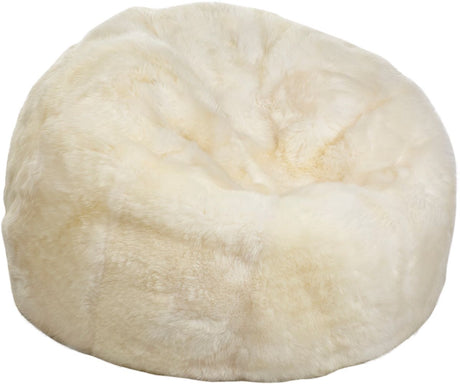 Lammfell Sitzsack Premium | Langhaar | Neuseeland | 92x93 cm Weiß