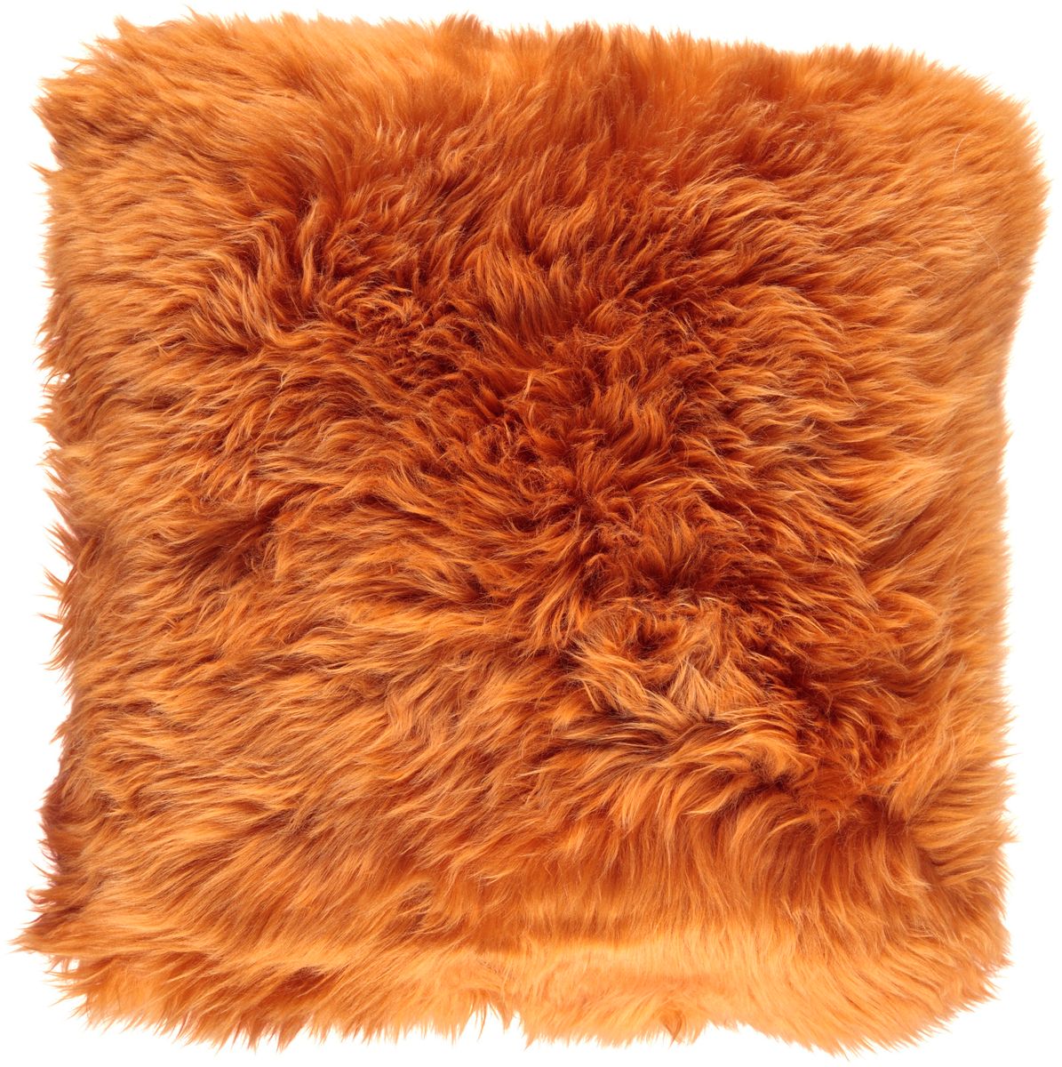 Lammfellkissen Premium | Langhaar | Neuseeland | 35x35 cm Rost