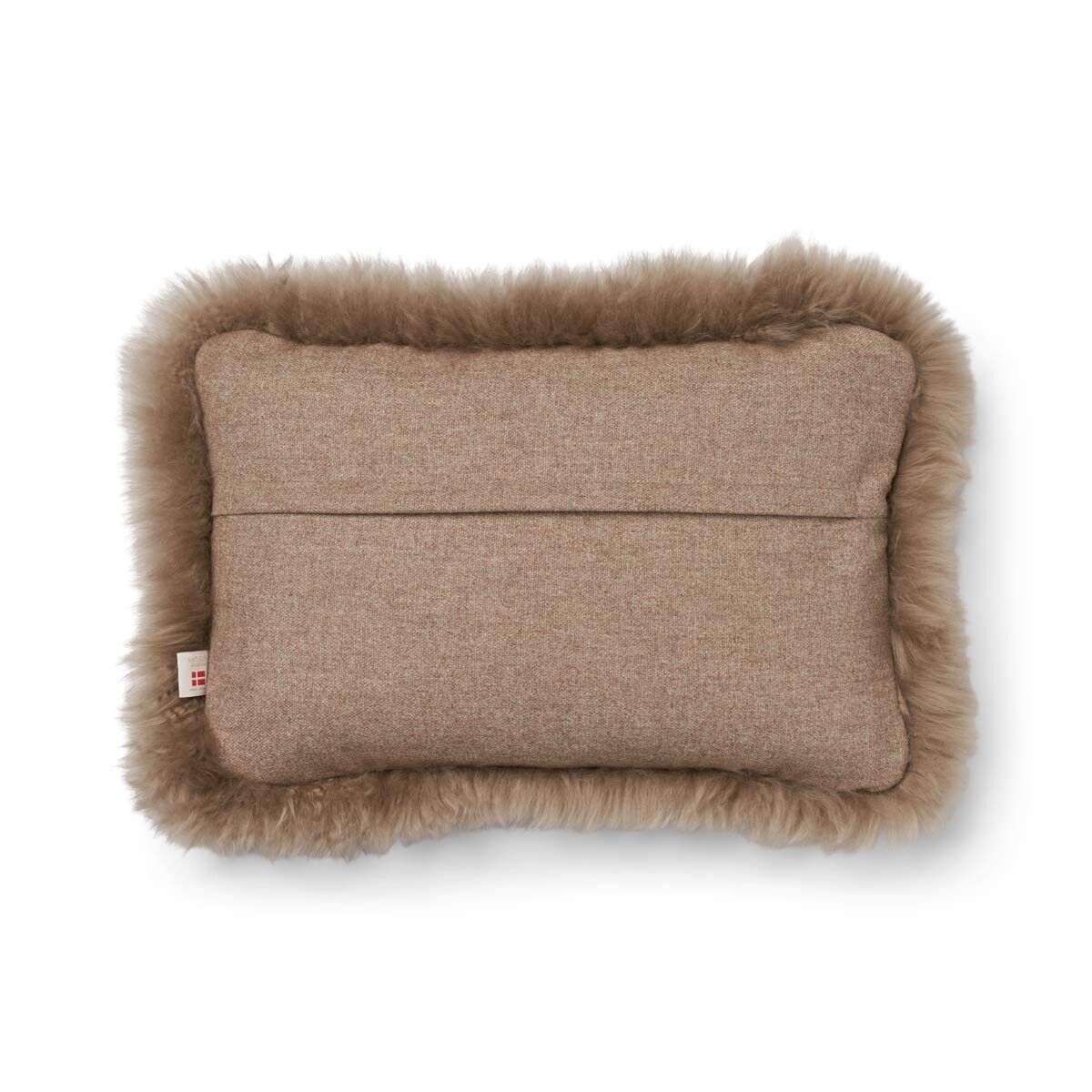 Wollkissen | 100% Wolle | Fellborte | 52x52 cm | 34x52 cm Beige/Taupe