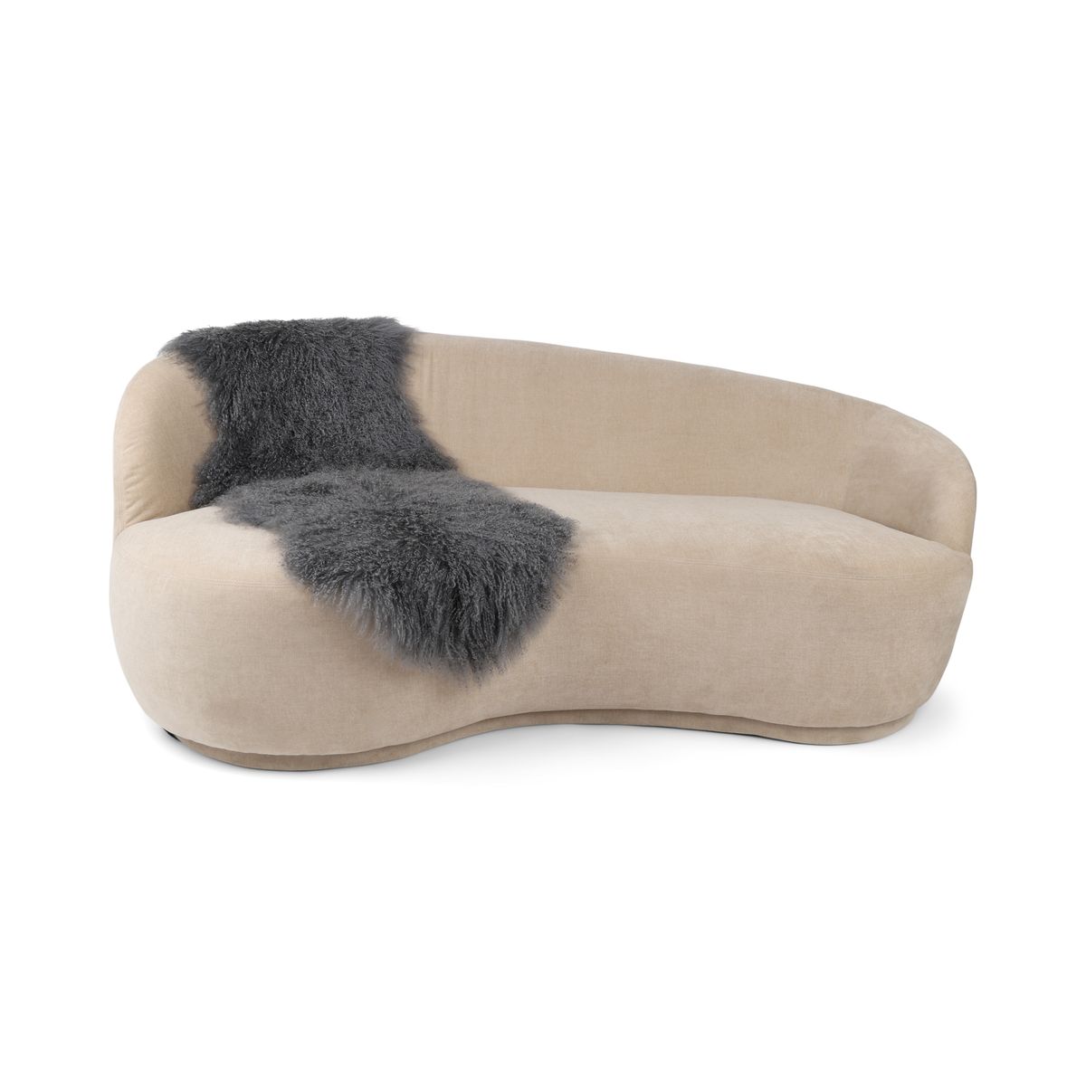 Doppeltes Lammfell | Tibet | 150x55 cm Stahl