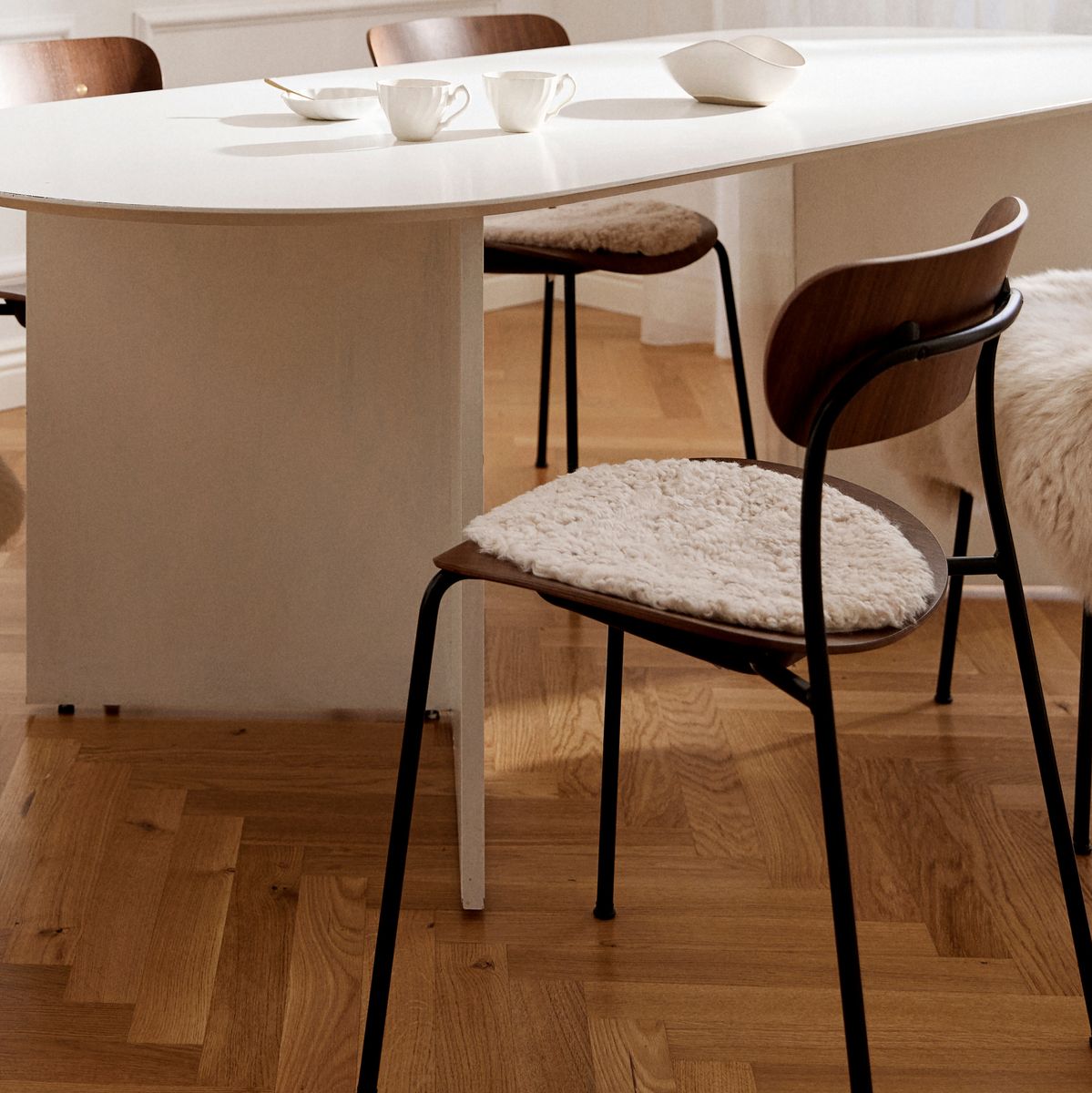 Stuhlauflage | Kurzhaar | Neuseeland | D34 cm Sitzkissen | Sheepskinhouse.ch