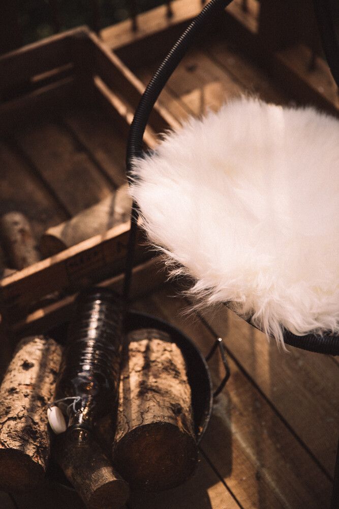 Stuhlkissen Premium | Langhaar | Neuseeland | D34cm Sitzkissen | Sheepskinhouse.ch