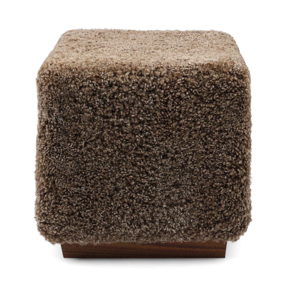 Lammfellhocker Benjamin | Kurzhaar | 46x46x47 cm Taupe