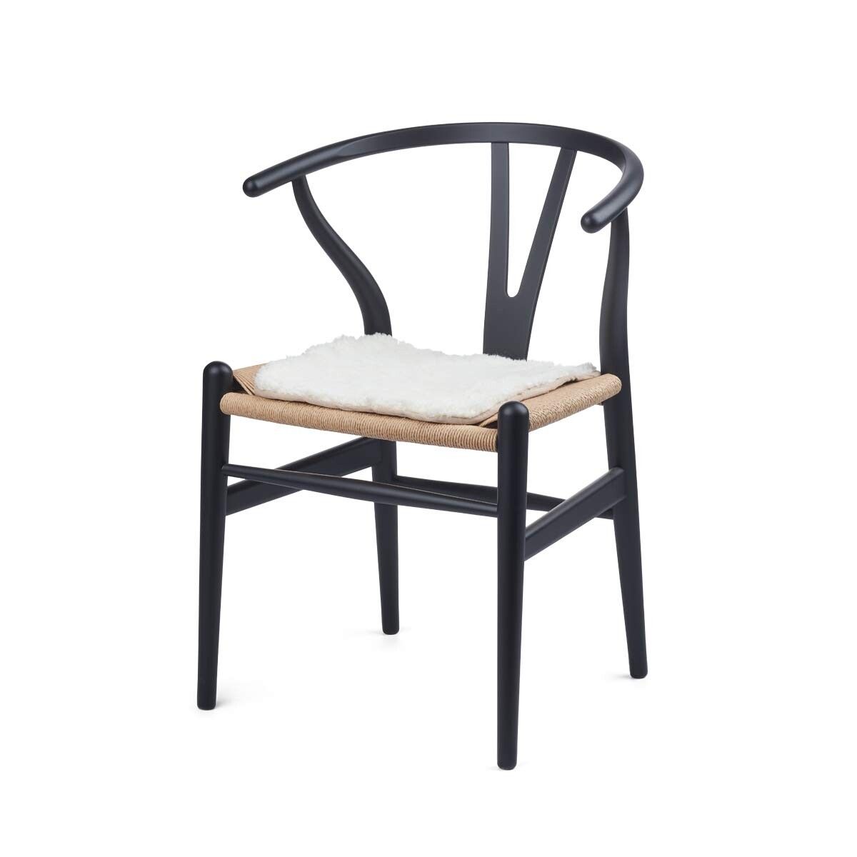 Sitzkissen Lammfell | Kurzhaar | Zero Waste | 35x35 cm Weiß