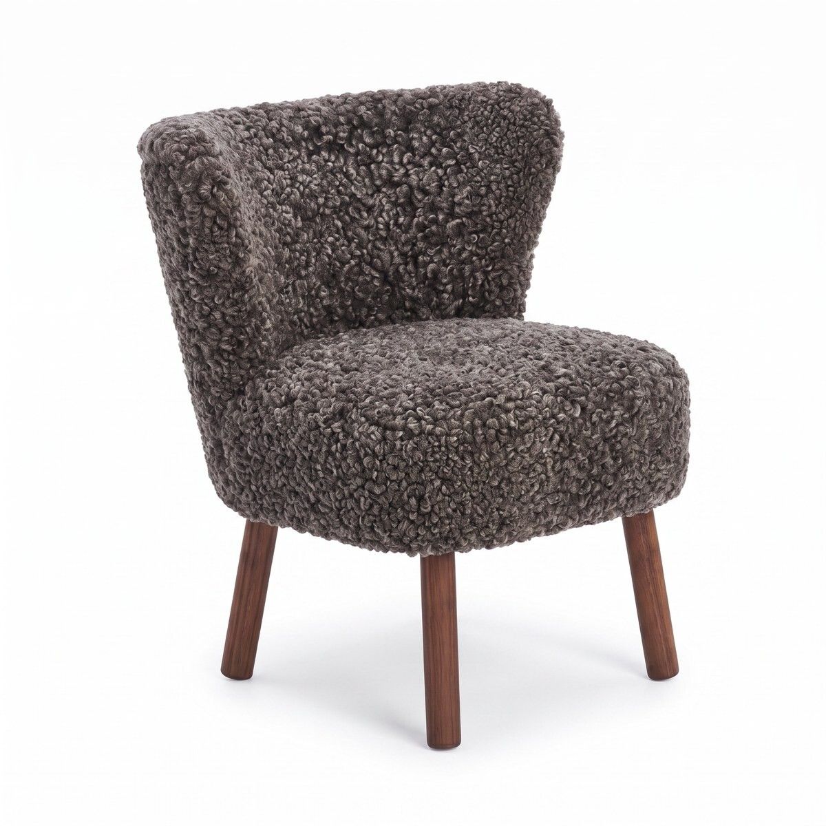 Emily Esszimmerstuhl | Premium Lammfell | Designmöbel Cappuccino