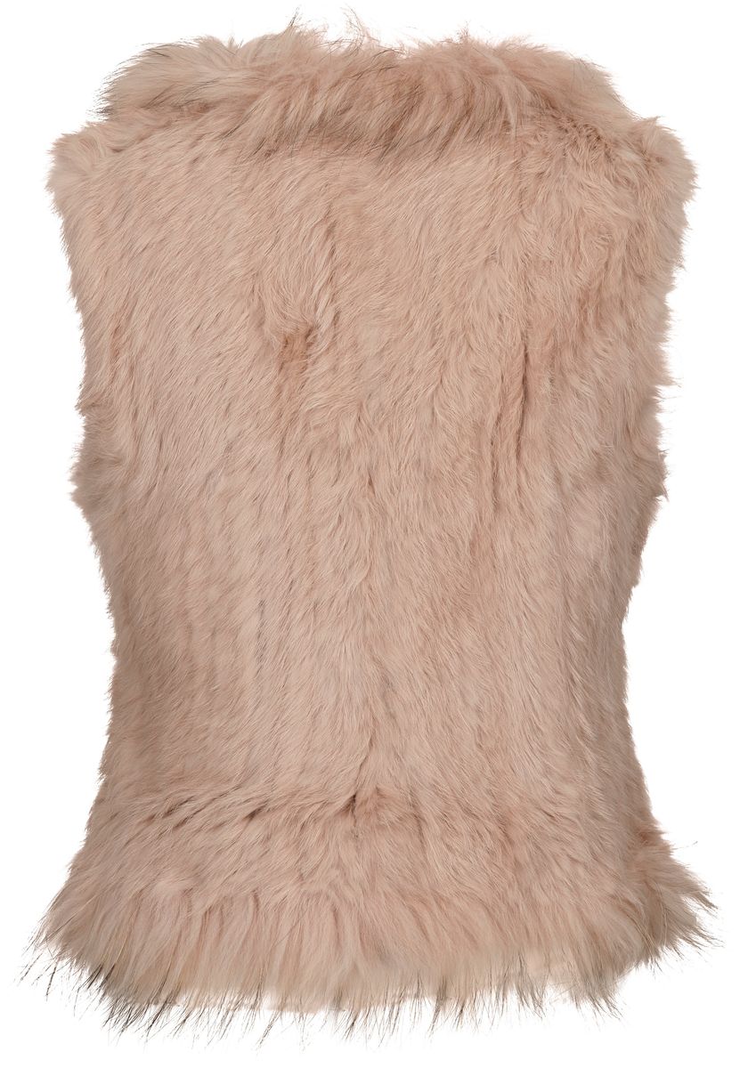 Fellweste Anna | Kaninchen & Waschbär | Damen Rosa