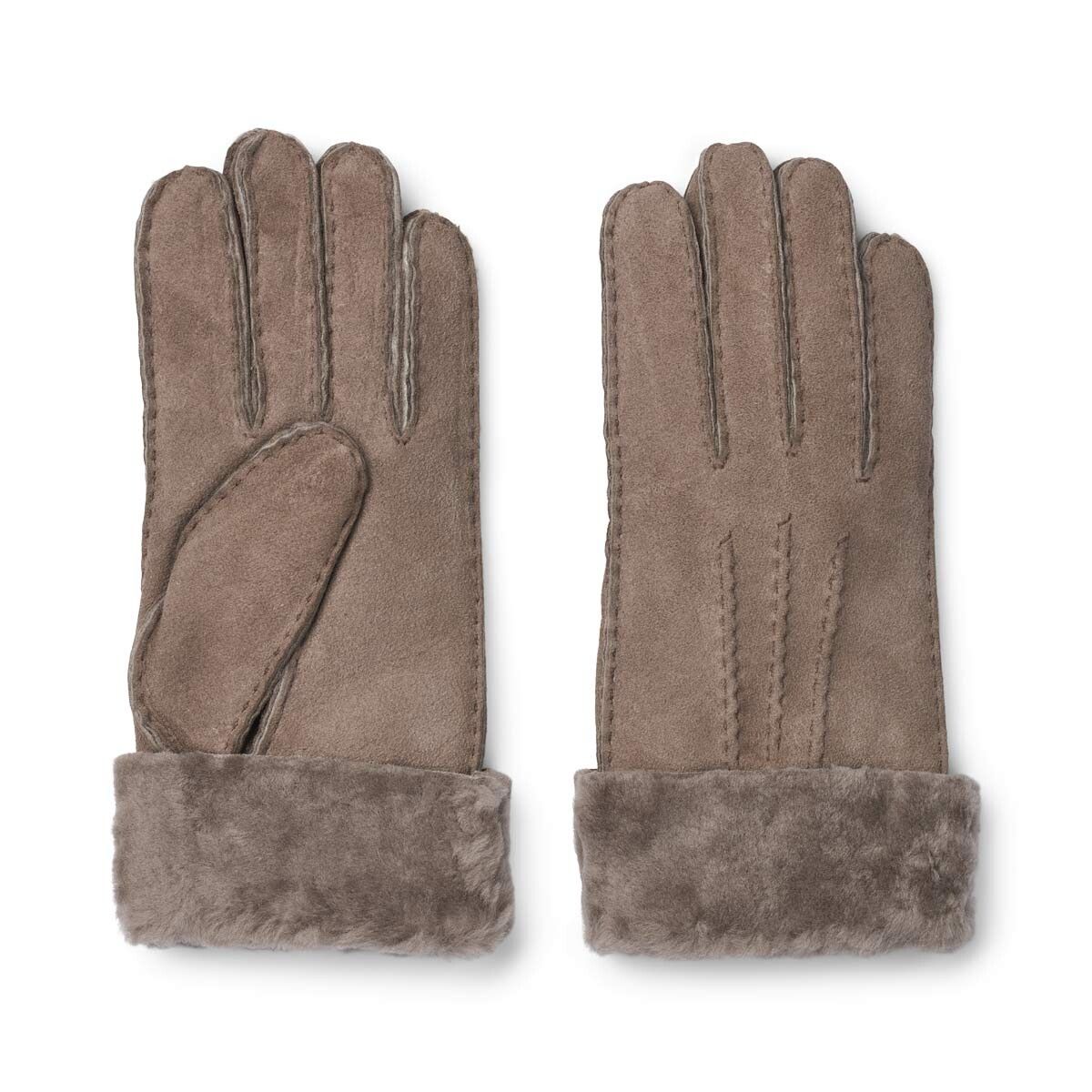 Lammfell Handschuhe Premium | Neuseeland | Fingerhandschuhe für Damen Taupe