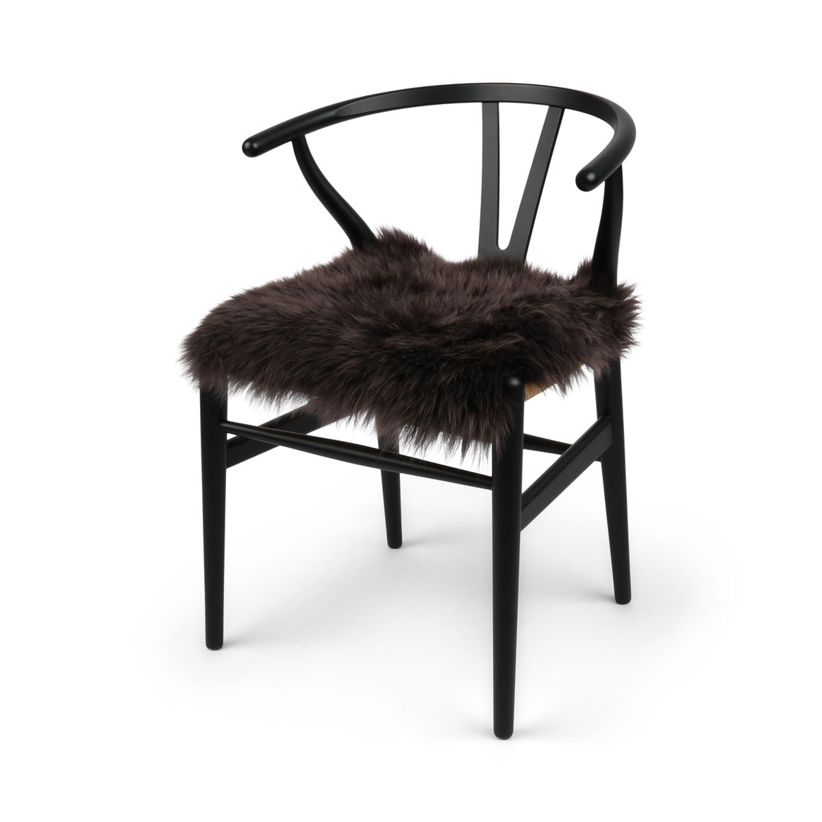 Stuhlauflage | Langhaar | Neuseeland | 40x40 cm Schokolade