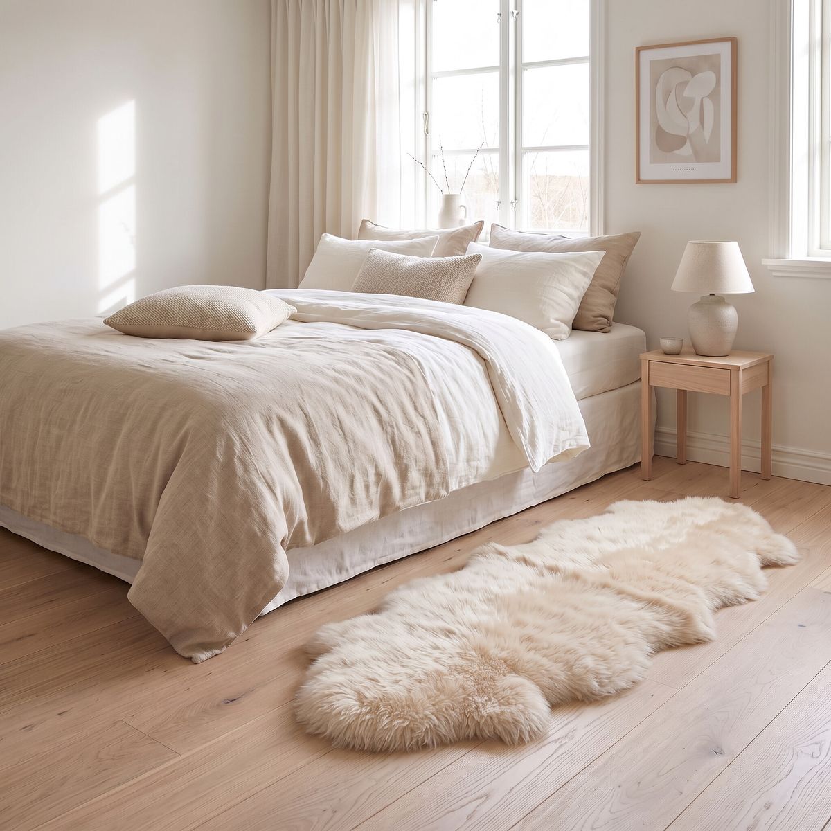 Fellvang Doppel-Lammfell | Langhaar | Neuseeland | 160 x 60 cm Champagne