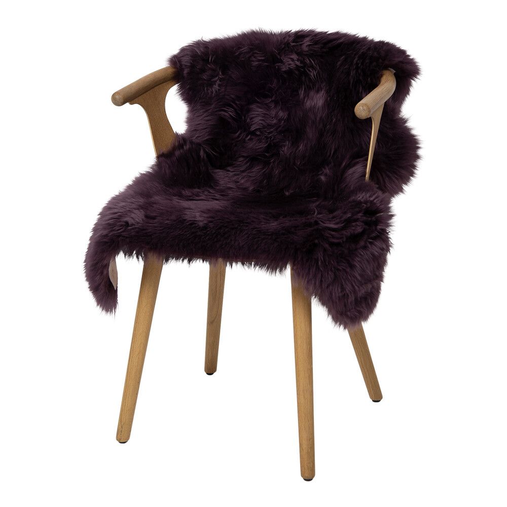 Merino Lammfell | Langhaar | Neuseeland | ca. 100x60 cm Aubergine