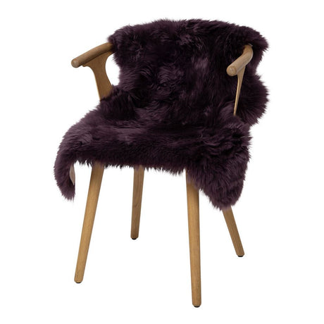 Merino Lammfell | Langhaar | Neuseeland | ca. 100x60 cm Aubergine