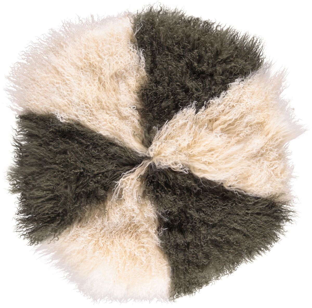 Lammfellkissen | Tibet | D38 cm | D45 cm | D62 cm Arctic Sunrise/Heckengrün