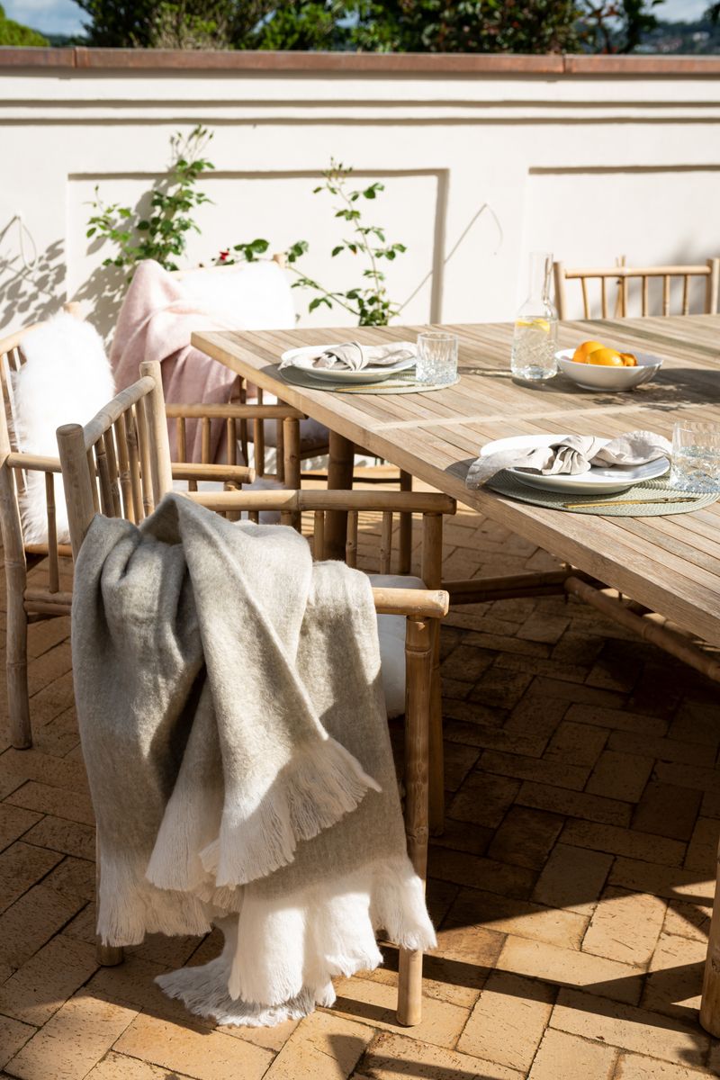 Mohairwolle Decke | 130x170 cm Hellbeige