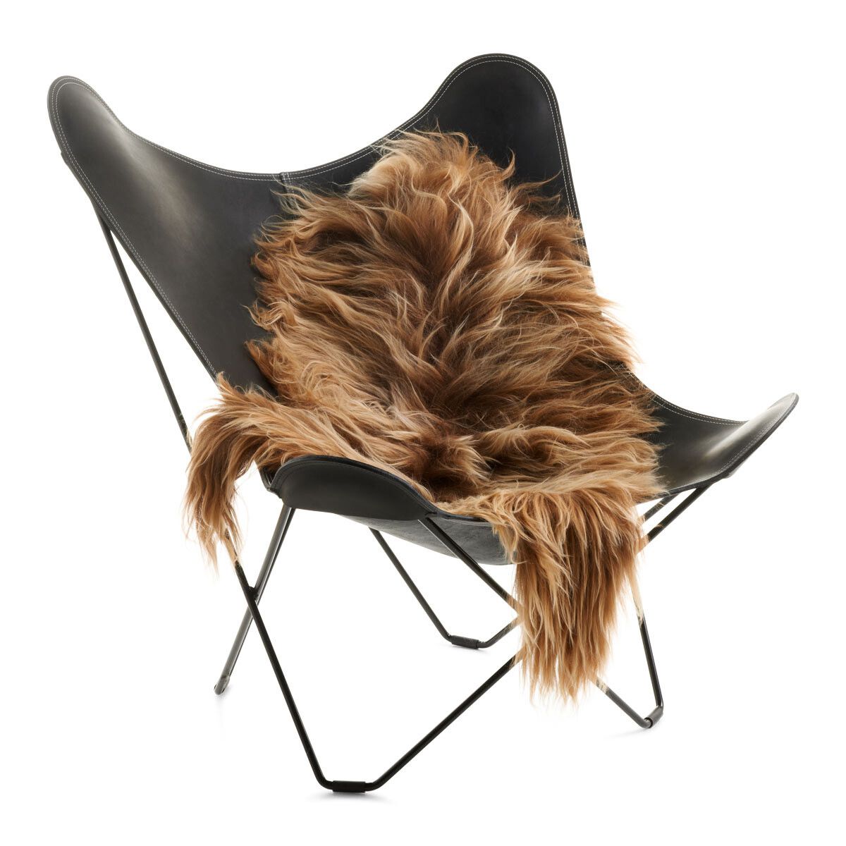 Lammfell | Langhaar Premium | Island | 100-120x60 cm Rostbraun