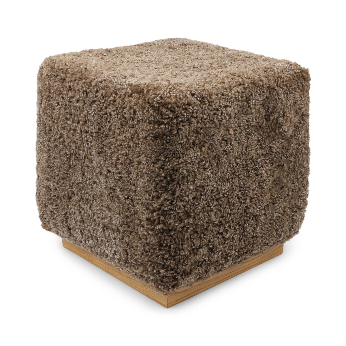 Lammfellhocker Benjamin | Kurzhaar | 46x46x47 cm Taupe