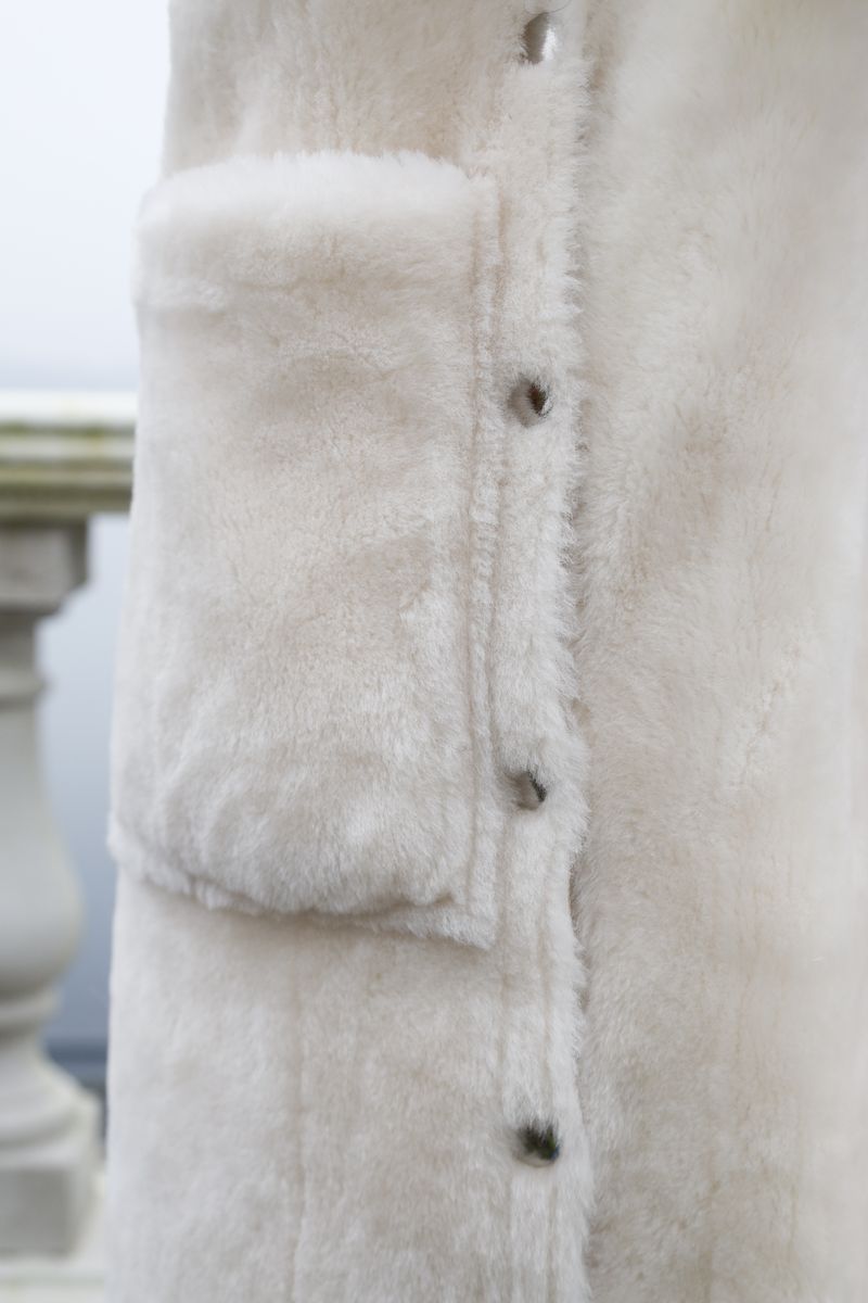 Raelynn Weste | Shearling Lammfell Beige