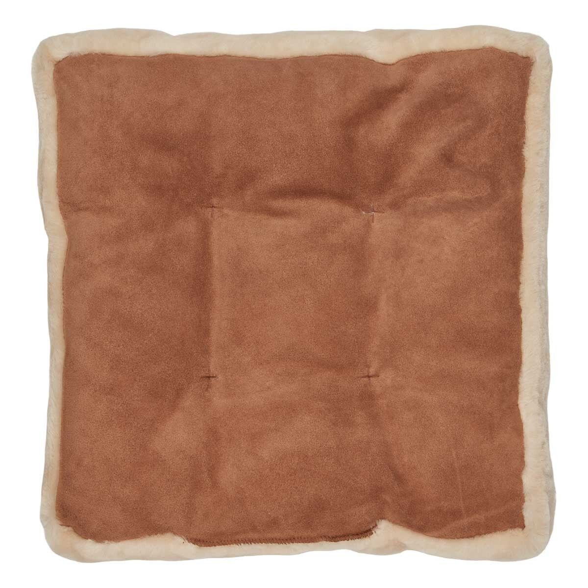 Lammfellkissen | Neuseeland | Mokassin | 45x45 cm Natürlich