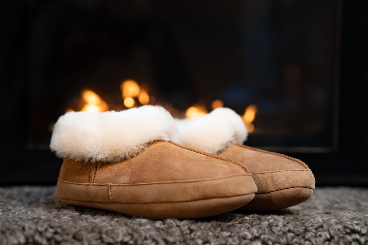 Soft Sole Slipper | Lammwolle, Wildleder Kastanie