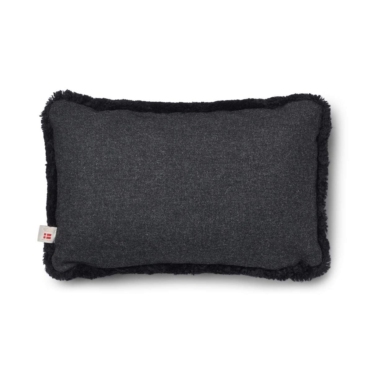 Lammfellkissen | Kurzhaar | Neuseeland | 100% Wolle | 52x52 cm | 34x52 cm Kohle/Schwarz
