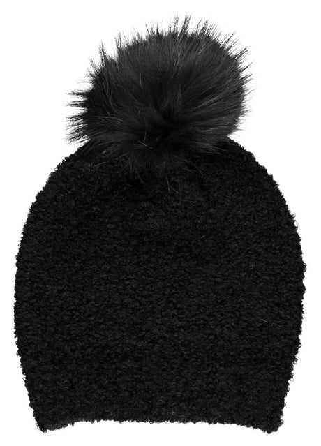Kindermütze | Wolle, Waschbär Schwarz/Schwarz