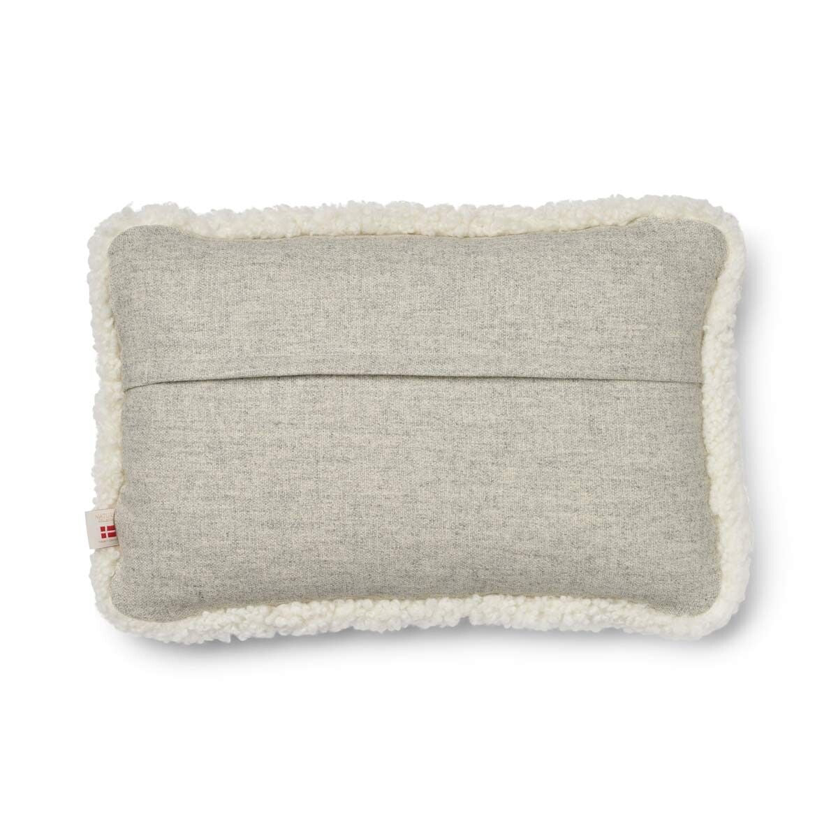 Wollkissen | 100% Wolle | Fellborte | 52x52 cm | 34x52 cm Silber/Elfenbein