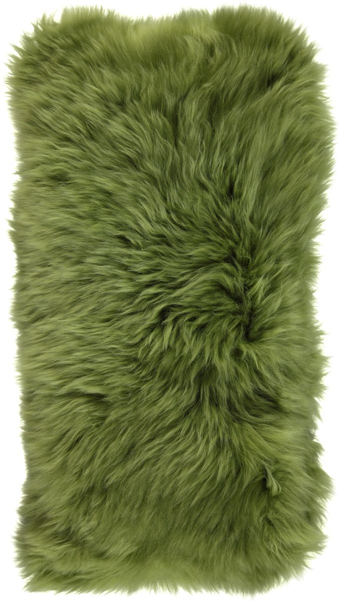 Lammfellkissen Premium | Langhaar | Neuseeland | 28x56 cm Waldgrün