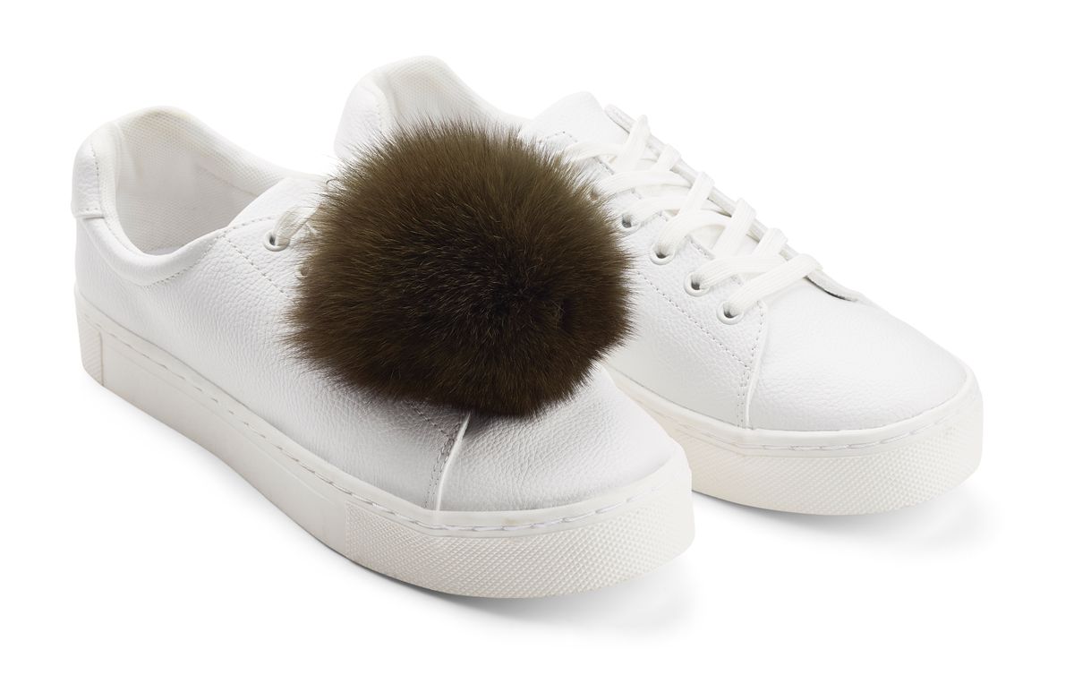 Pompon Schuhclip | Fuchs Khaki