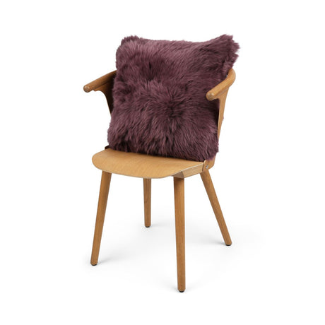 Fellkissen | Langhaar | Neuseeland | 50x50 cm Aubergine